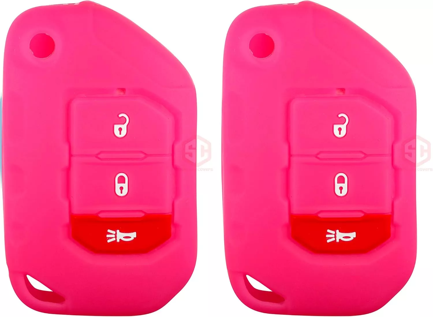 2x New Key Fob Remote Fobik 3 Buttons Silicone Cover Fit/For Jeep Gladiator Wrangler.