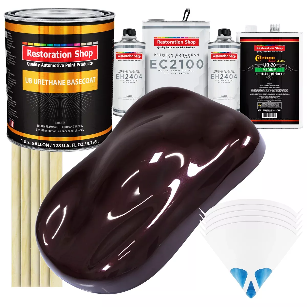 Black Cherry Pearl Urethane Basecoat with European Clearcoat Auto Paint - Complete Quart Paint Color Kit - Automotive Refinish Coating