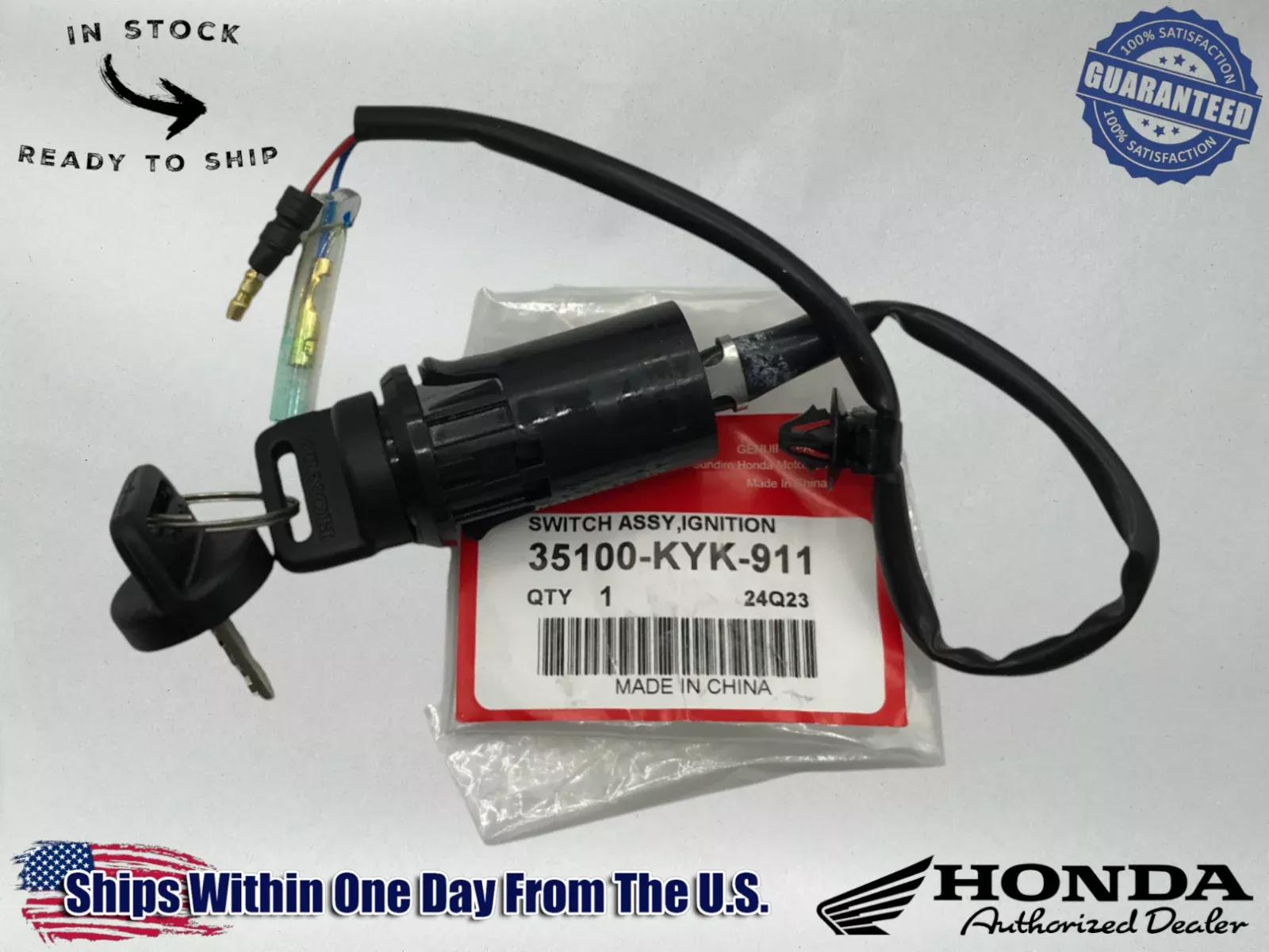 Honda OEM STARTER KEY IGNTION ASSEMBLY 35100-KYK-911/ CRF110F 2013-2018